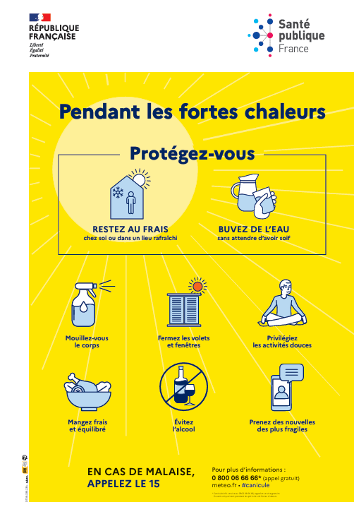 PERIODE DE FORTES CHALEURS...PRENEZ SOIN DE VOUS