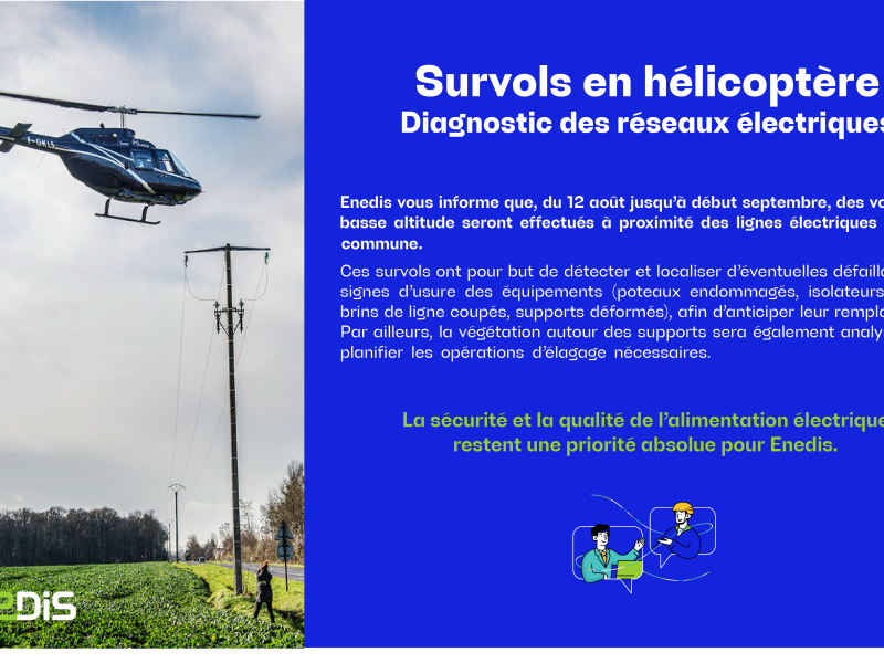 ENEDIS - Survols hélicoptère - semaine 33 à 36